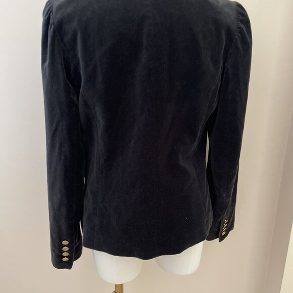 VTG Y2K Old Navy Velvet Jacket Women's M Black Paisley Lining Holiday Whimsigoth - Picture 6 of 13